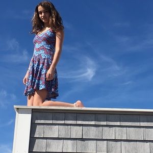 Flowy, printed dress. Worn once.